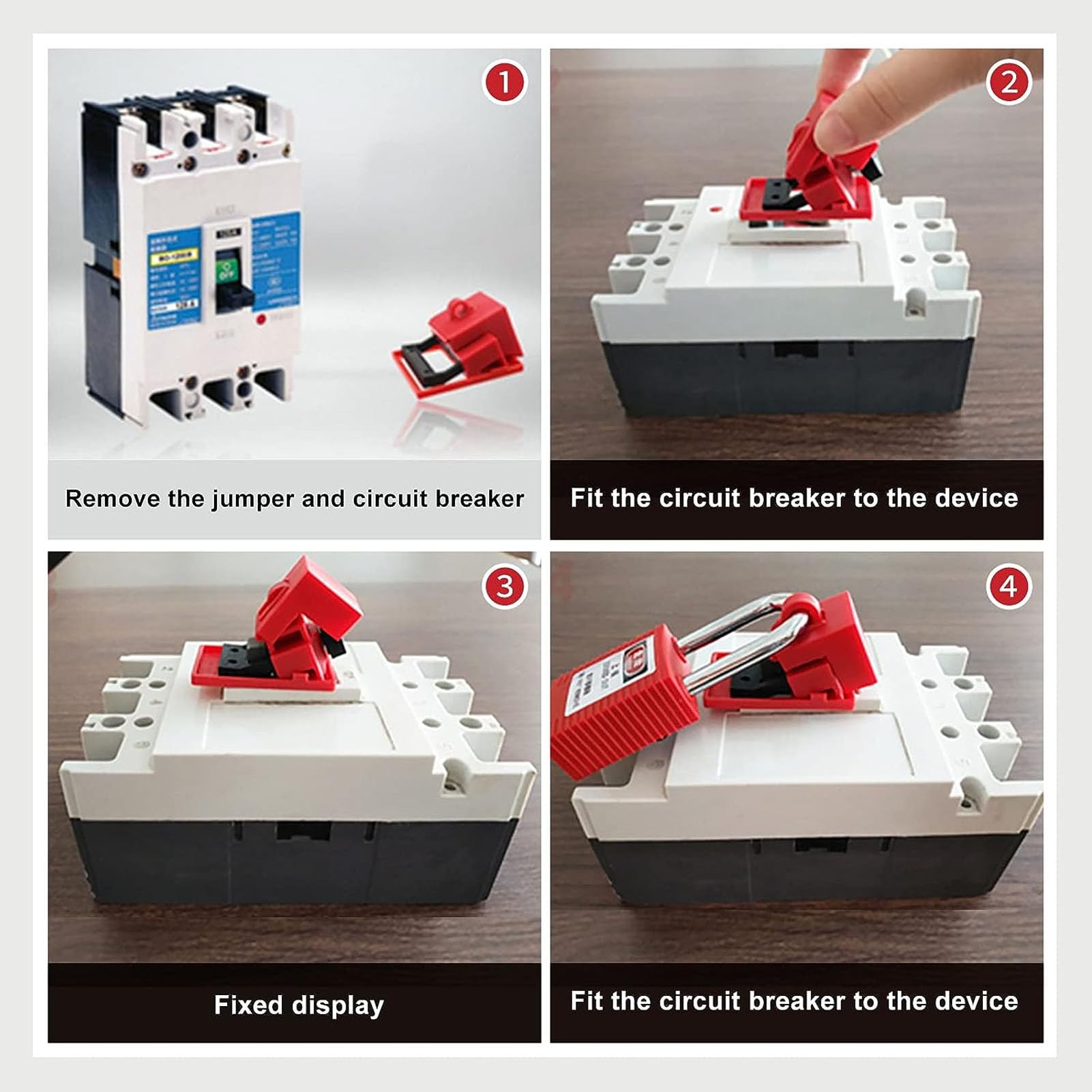 Circuit Breaker Lockout Device, 4 Pcs Circuit Breaker Lockout Device - Enhanced Safety Easy to Use Long Durability Visible Safety ABS, Devices
