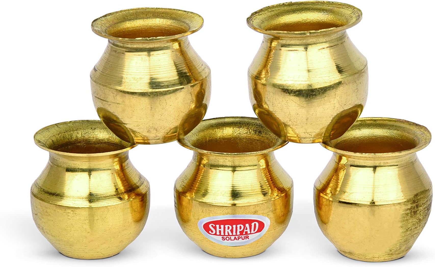 Shripad Steel Home Brass loti bhandi, Gold, Set of 5