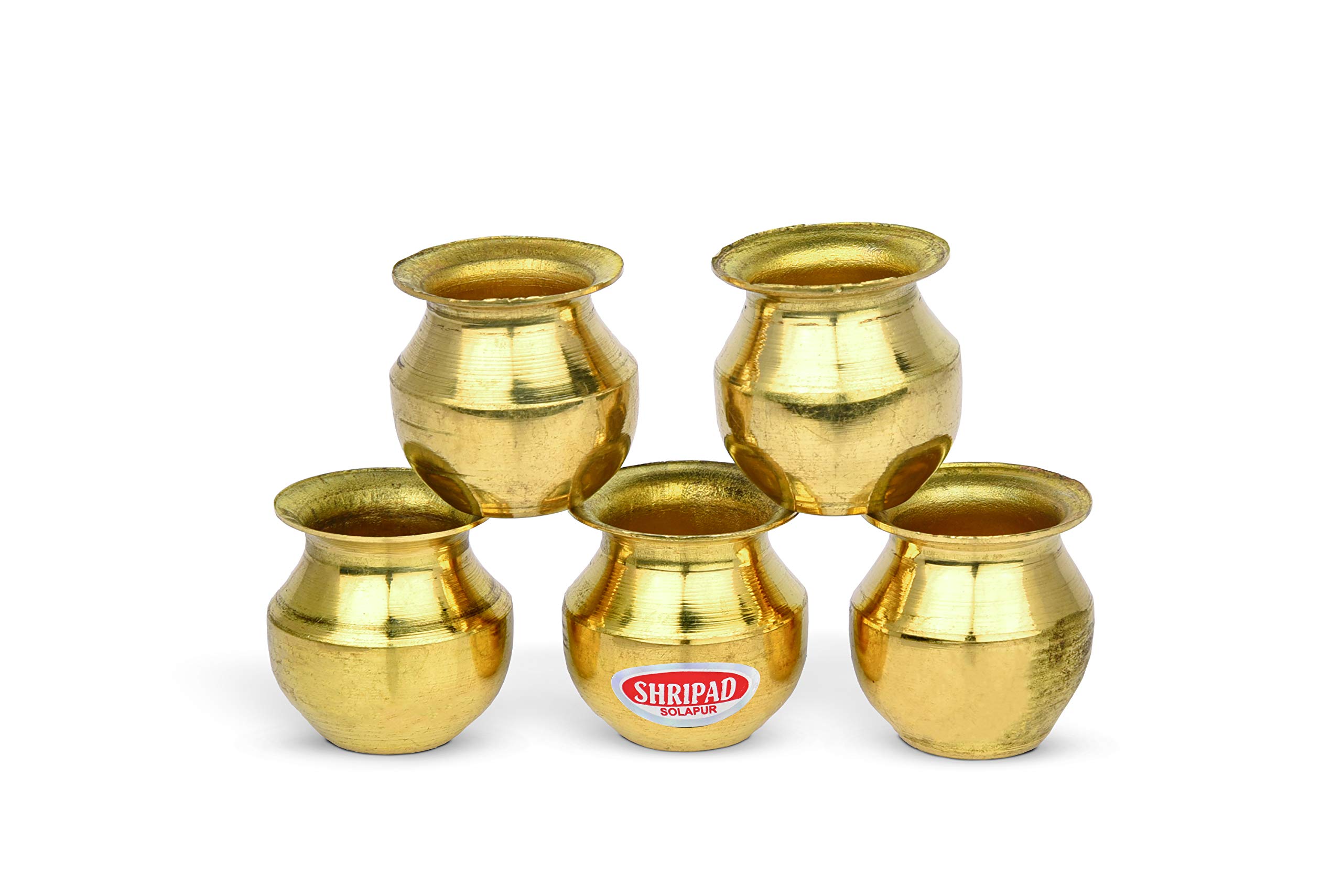 Shripad Steel Home Brass loti bhandi, Gold, Set of 5