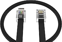Vista 10 de Paquete de 2 cables telefónicos de 8 pulgadas, grado profesional, fabricado en Estados Unidos, enchufes RJ11 macho 6P4C con contactos dorados de 50