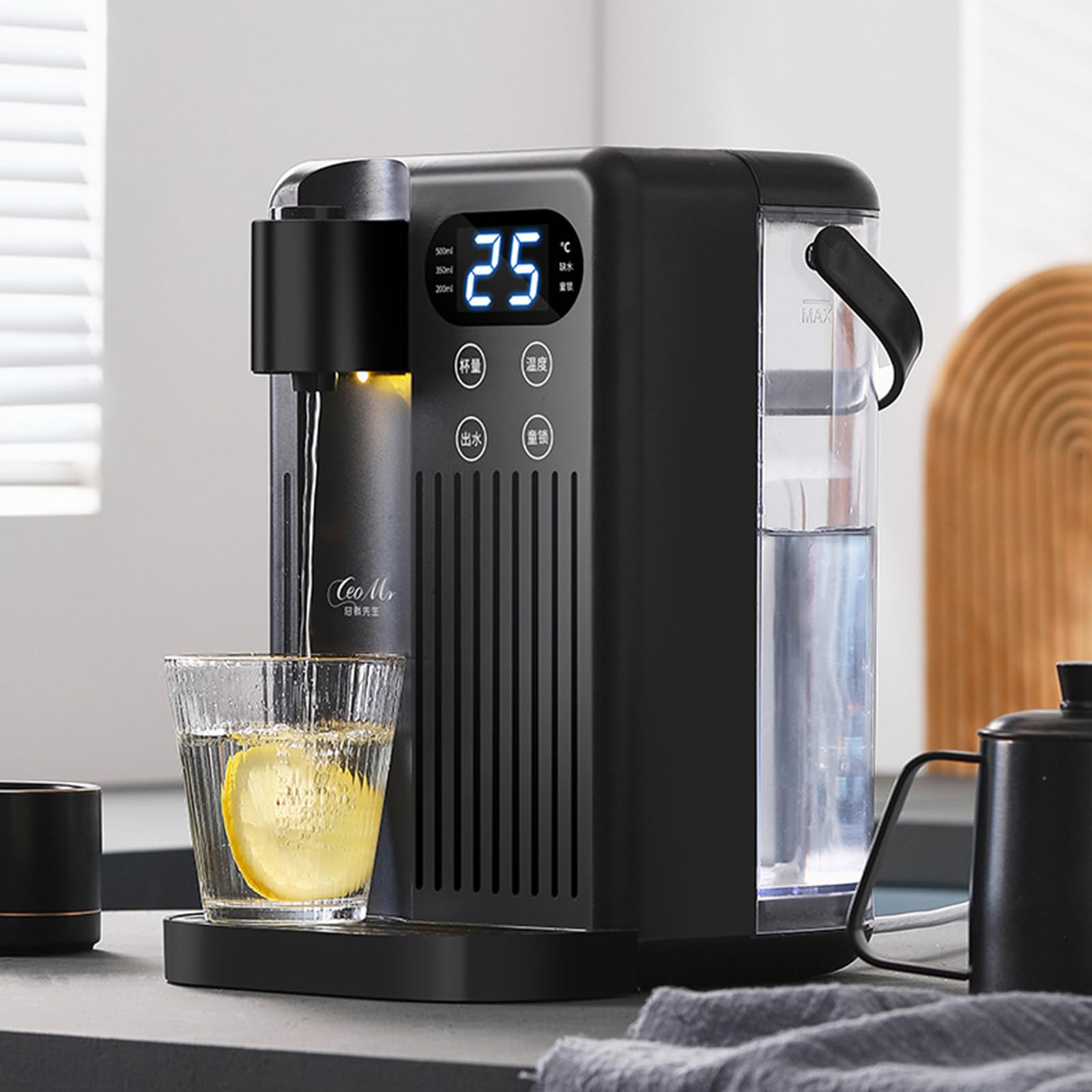 Water dispenser quick heating desktop 3L direct drinking machine small water purifier Adjustable Temperature，Portable Automatic Constant Temperature Hot Water for Tea Coffee Home Office Dorm【Black】