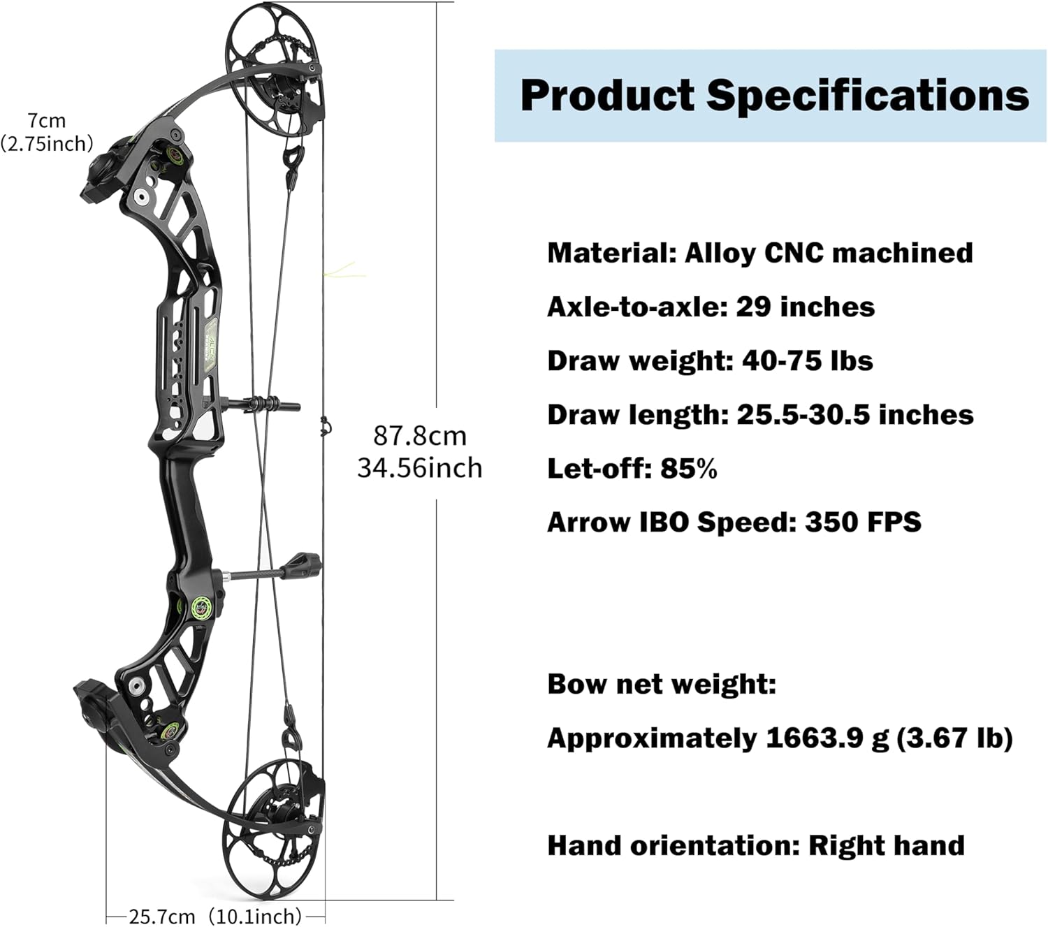 Compound Bow Kit Adult 40-75lbs Archery Shoot Right Hand Hunting - Ready to Adult Archery Package,Includes Sight, Arrows & Accessories