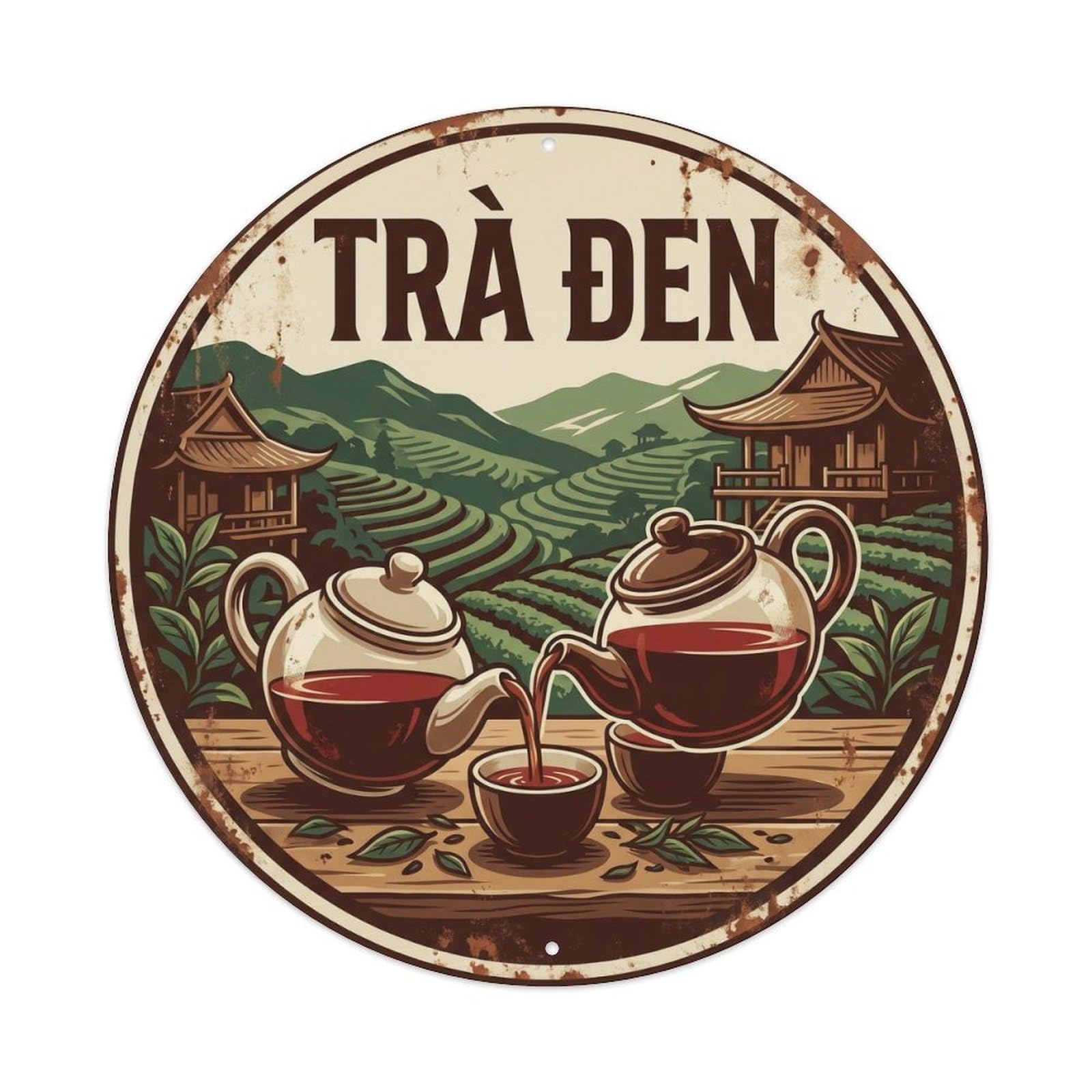 Silkscreen Travel Vietnamese Tea Teahouse Brew Culture Metal Tin Sign