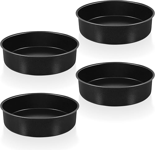 Miniatura 9 de P&P CHEF - Juego de 4 moldes redondos antiadherentes de 9.5 pulgadas para pasteles de capas, perfectos para cumpleaños, Navidad, núcleo de acero