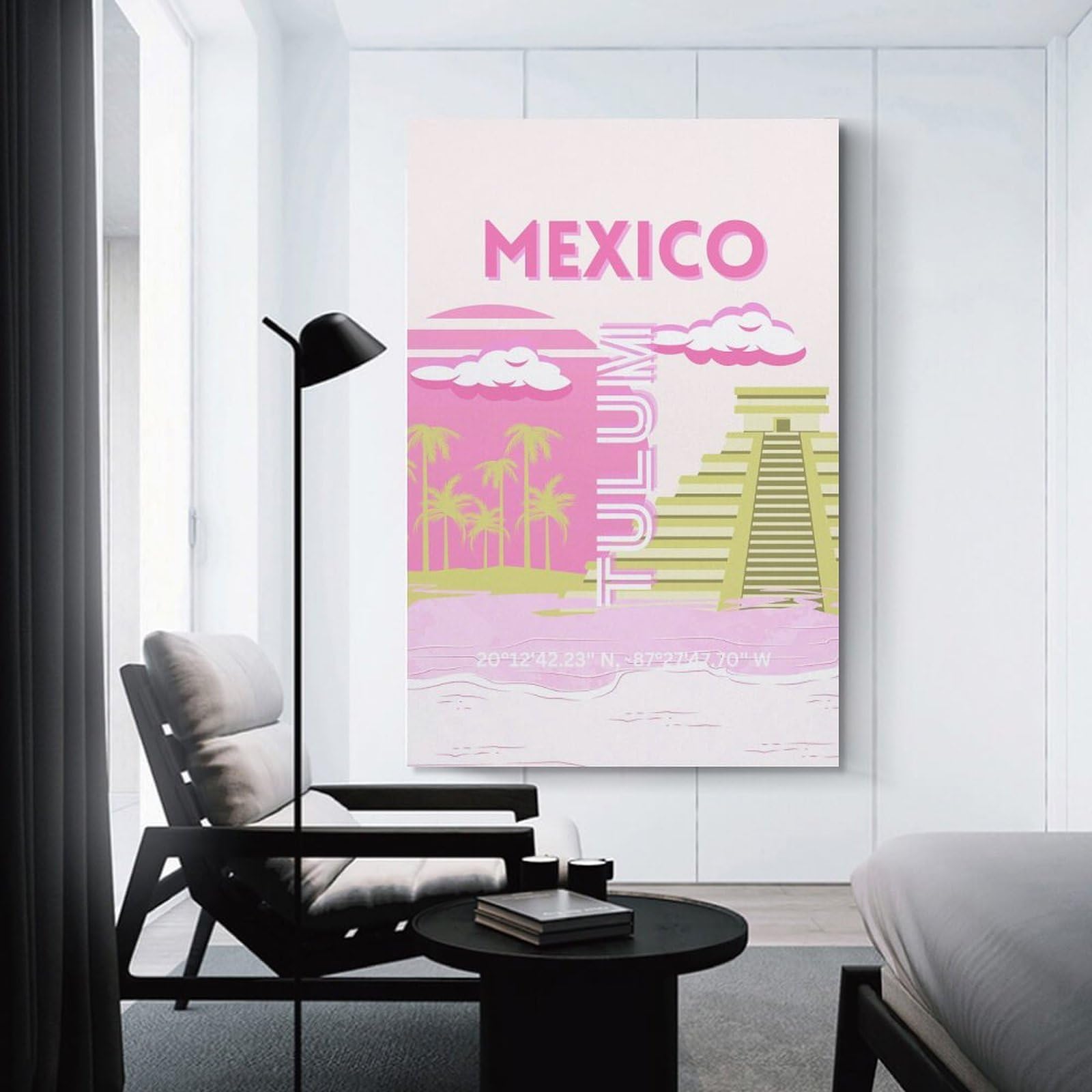 Junmoney Decorative Canvas Print Mexico Tulum Travel, 20x30inch(50x75cm), for Home Office, Desk Area Or Studio, Home Office Artwork with Decorative Appeal