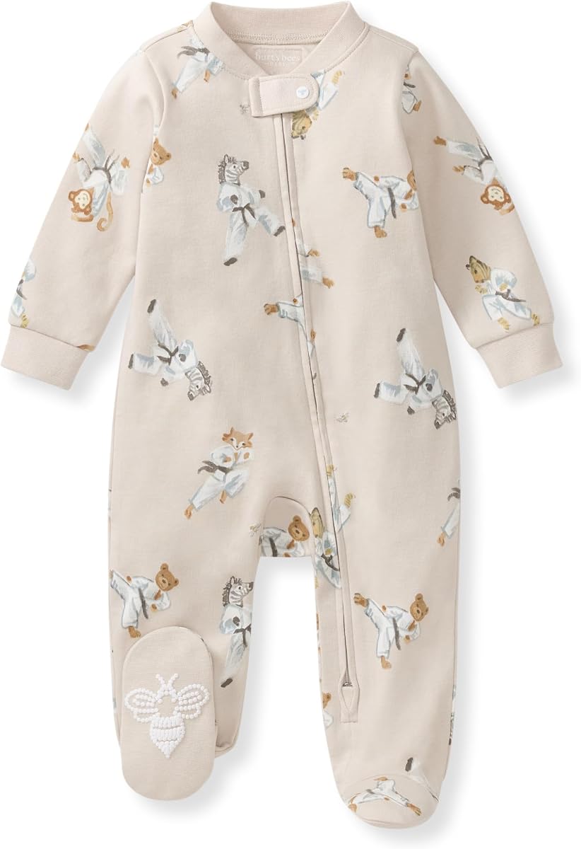 Pijama con pies para dormir y jugar de algodón orgánico para niño
