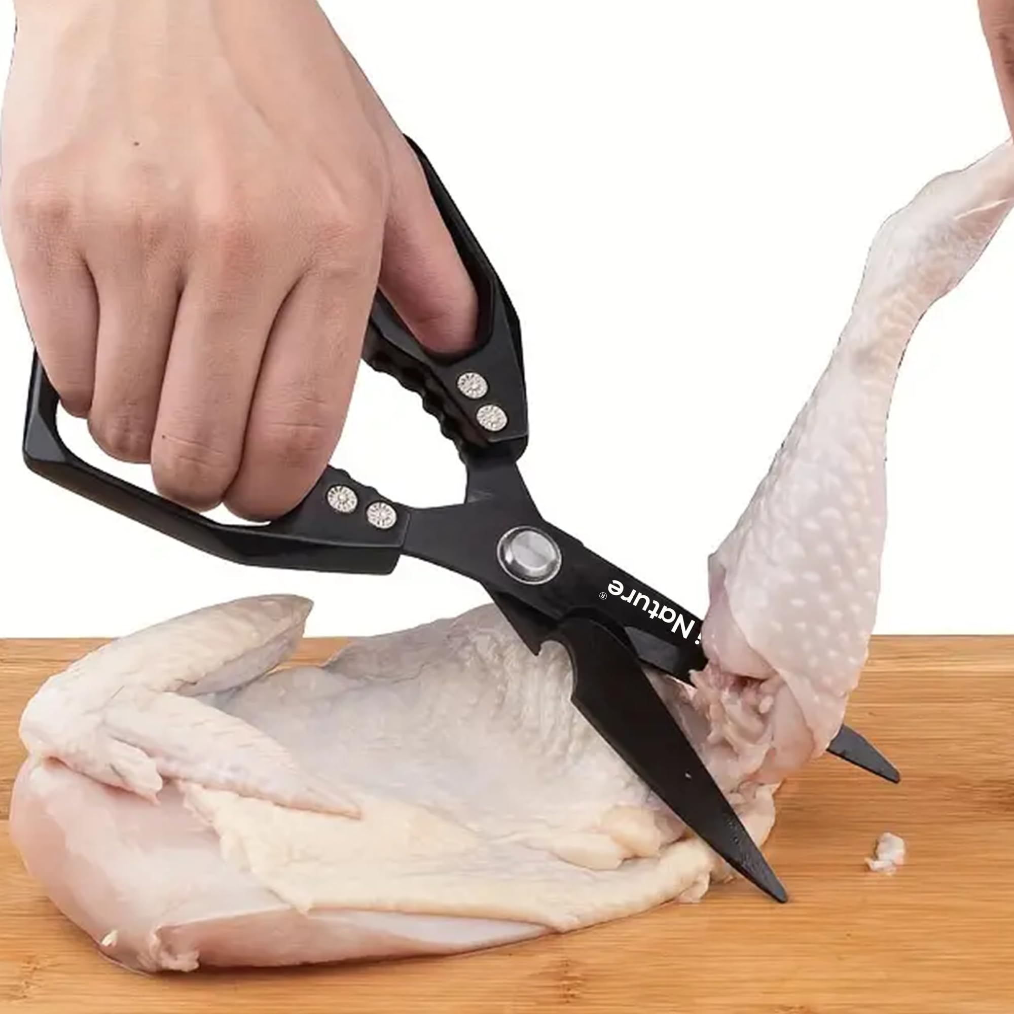 Forbici da Cucina Professionali in Acciaio Inox Hi Nature Multiuso con Coprilama Protettivo