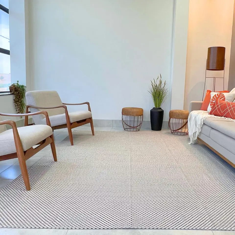 Tapete Premium Sofisticado 2x2 Sala Antialérgico Casa Apartamento (PALHA QUADRADO, 2,00X2,00)