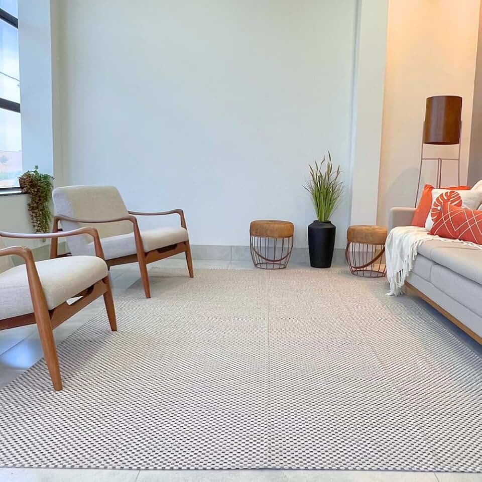 Tapete Premium Sofisticado 2x2 Sala Antialérgico Casa Apartamento (PALHA QUADRADO, 2,00X2,00)