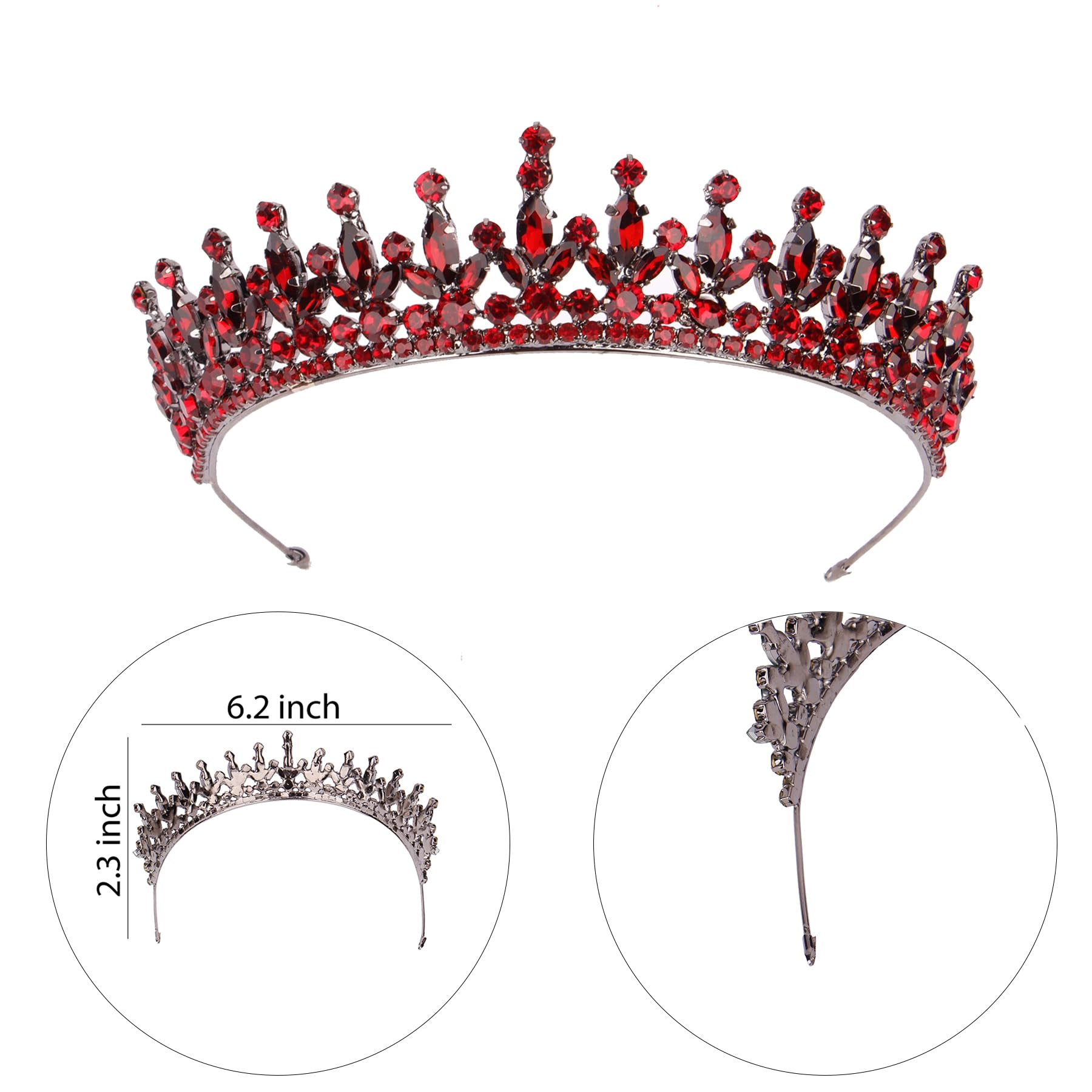 Limelia Damen-Tiara für Henna-Hochzeit, Party, Glitzer-Haarschmuck für Braut, Geburtstag, Festzug, Abschlussball, Halloween, Cos-Play, Weihnachtsfeier