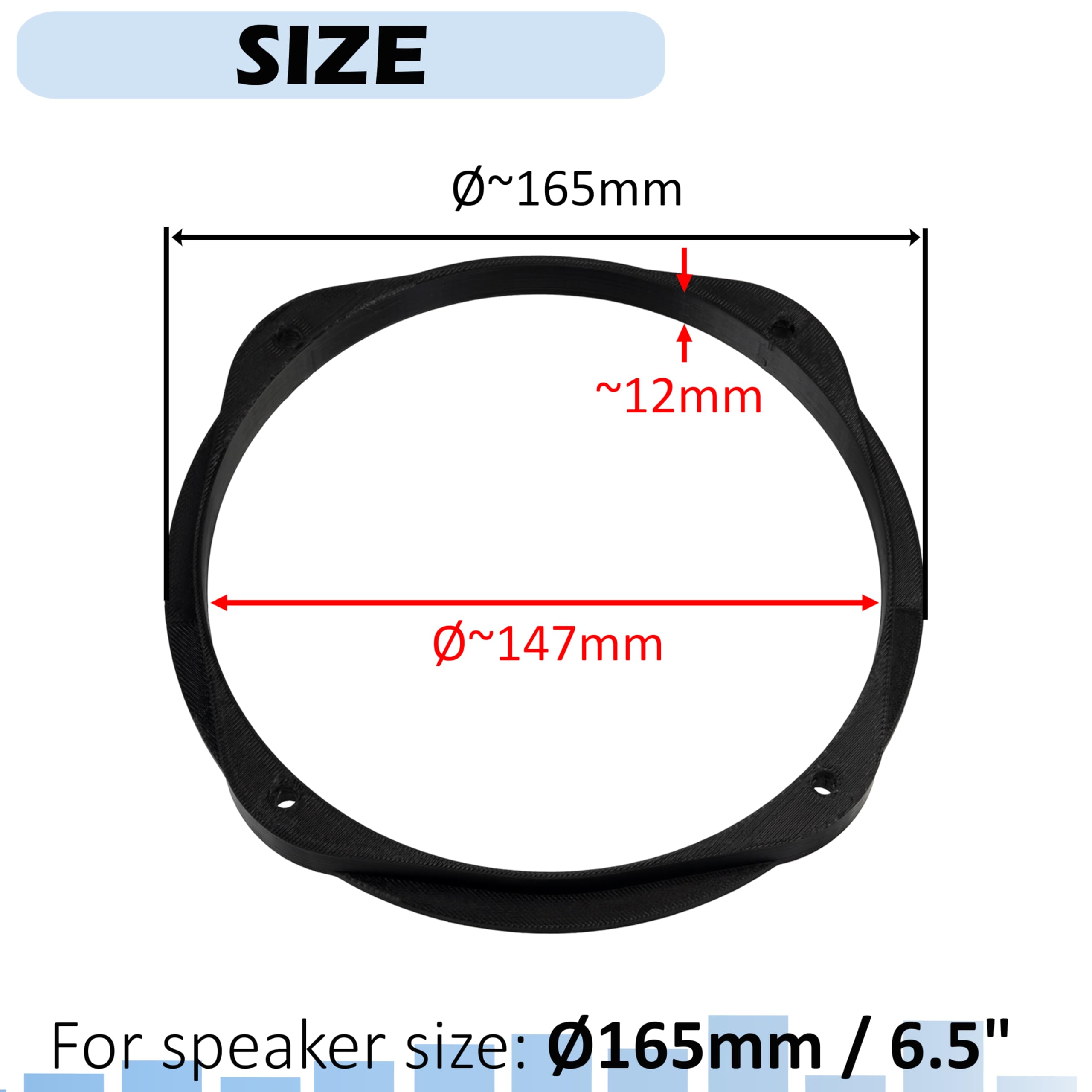 AERZETIX - Kit de 2 adaptadores/Soportes para Altavoces Ø165mm | Puertas Delanteras | Compatible con Audi A6 4F, C6