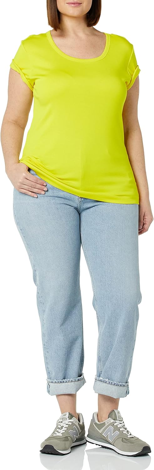 Amazon Essentials Women's Slim-Fit Cap-Sleeve Scoop Neck T-Shirt, Pack of 2 - Image 5