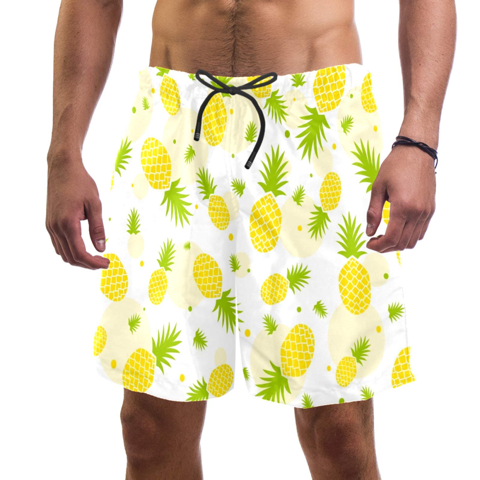 Short de bain homme ananas multicolore taille S avec poches - 6