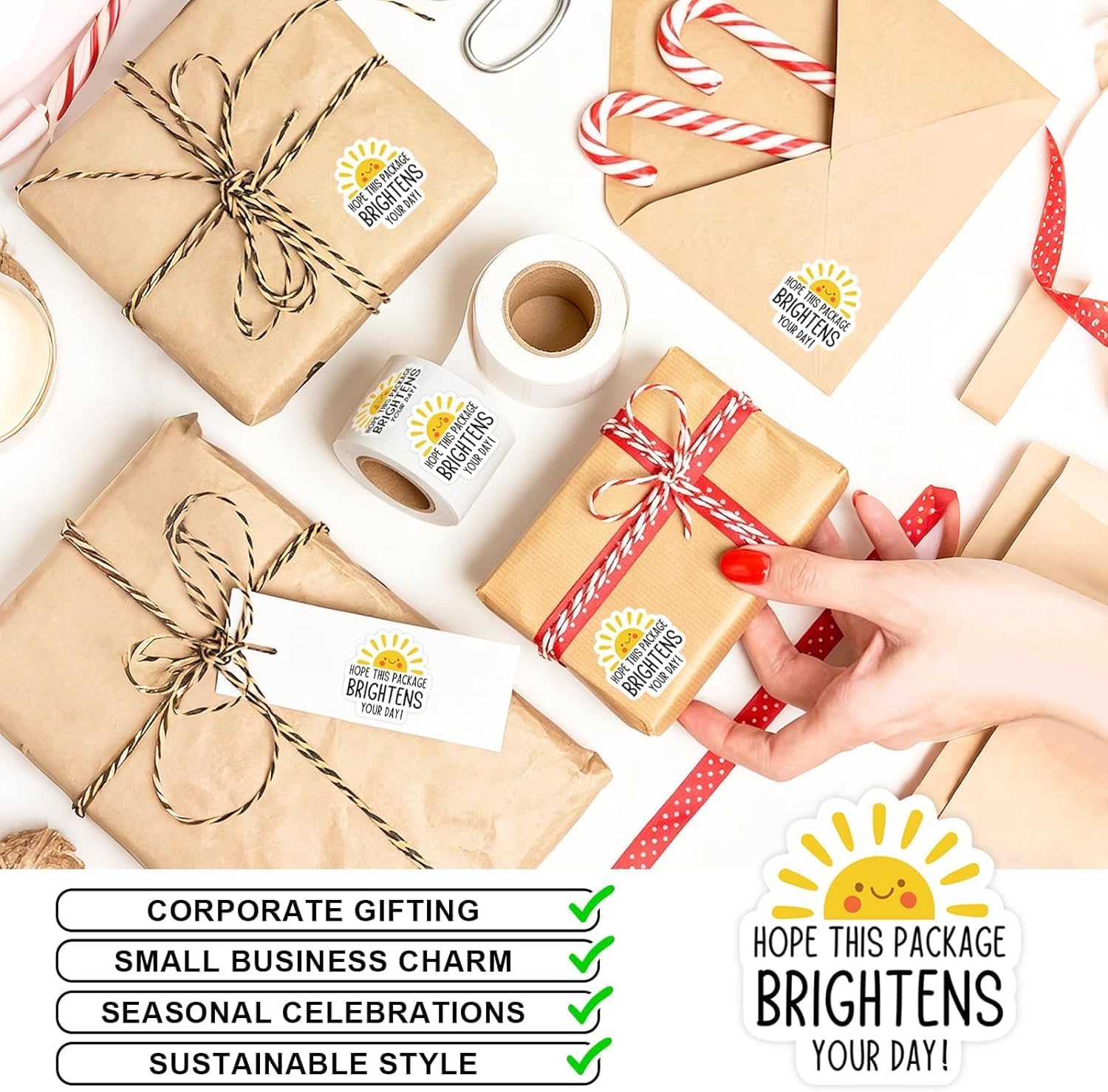 Hope Brightens Your Day Thank You Labels, 1000Pcs image 3