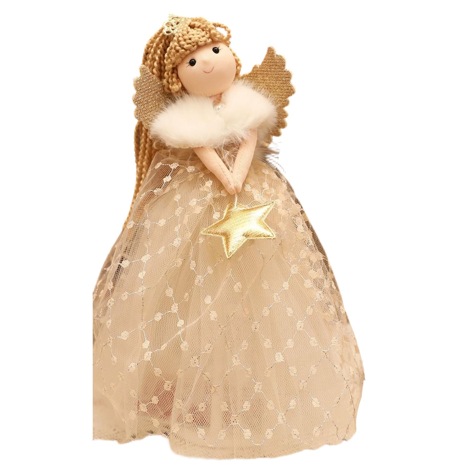 Angelic Child Figurine Doll Handcrafted Tree Toppers Star Ornament Holiday Party Decoration Festival Season Ornament Resin Angelic Figurine Holiday Decoration