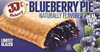 JJ's Bakery Blueberry Snack Pies: Fresh-Baked, Nut-Free, Kosher Parve Individual 4oz Pies, Pack of 12