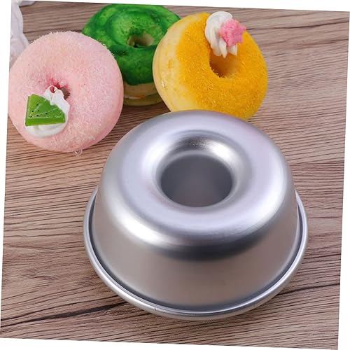 Miniatura 7 de BRIGHTFUFU Molde de dona Ángel Contenedor de pastel de comida Bandeja de metal Bandeja de dona Molde antiadherente Molde para pastel Molde de pan