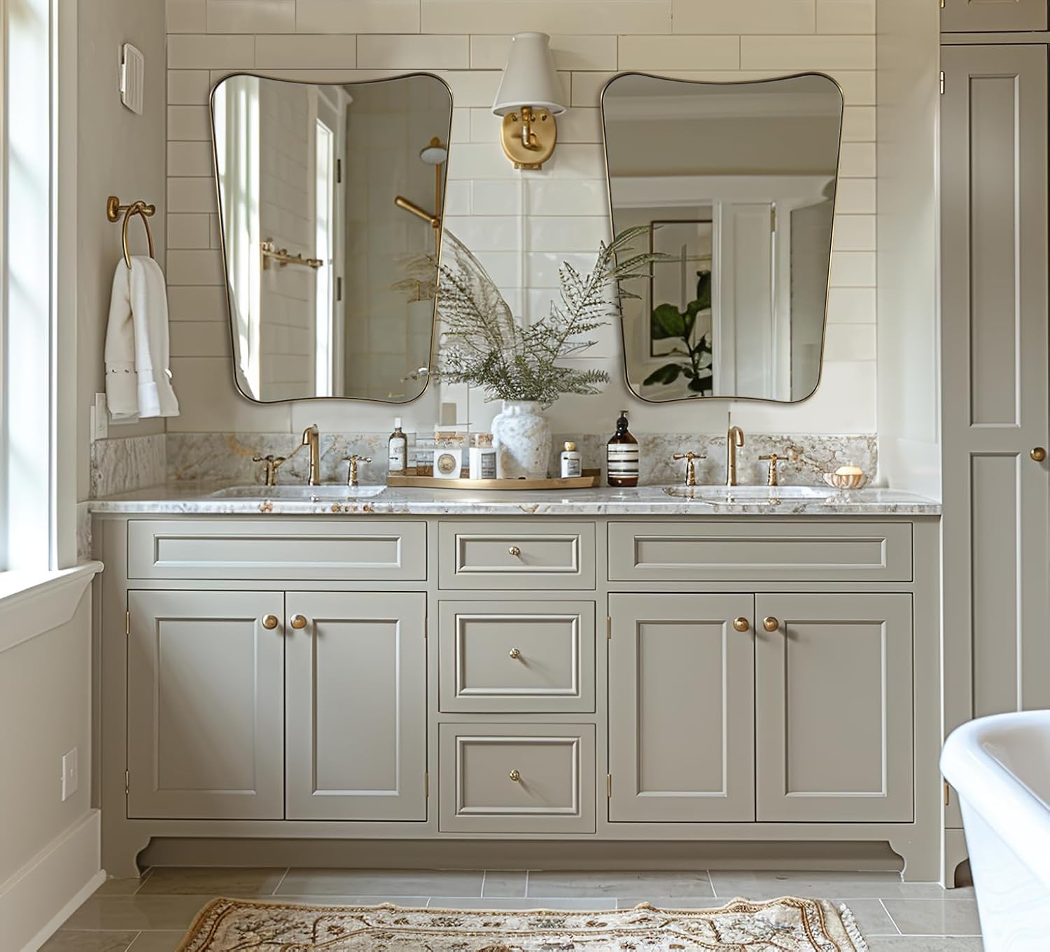 ANDY STAR 24x32" Gold Bathroom Vanity Mirror