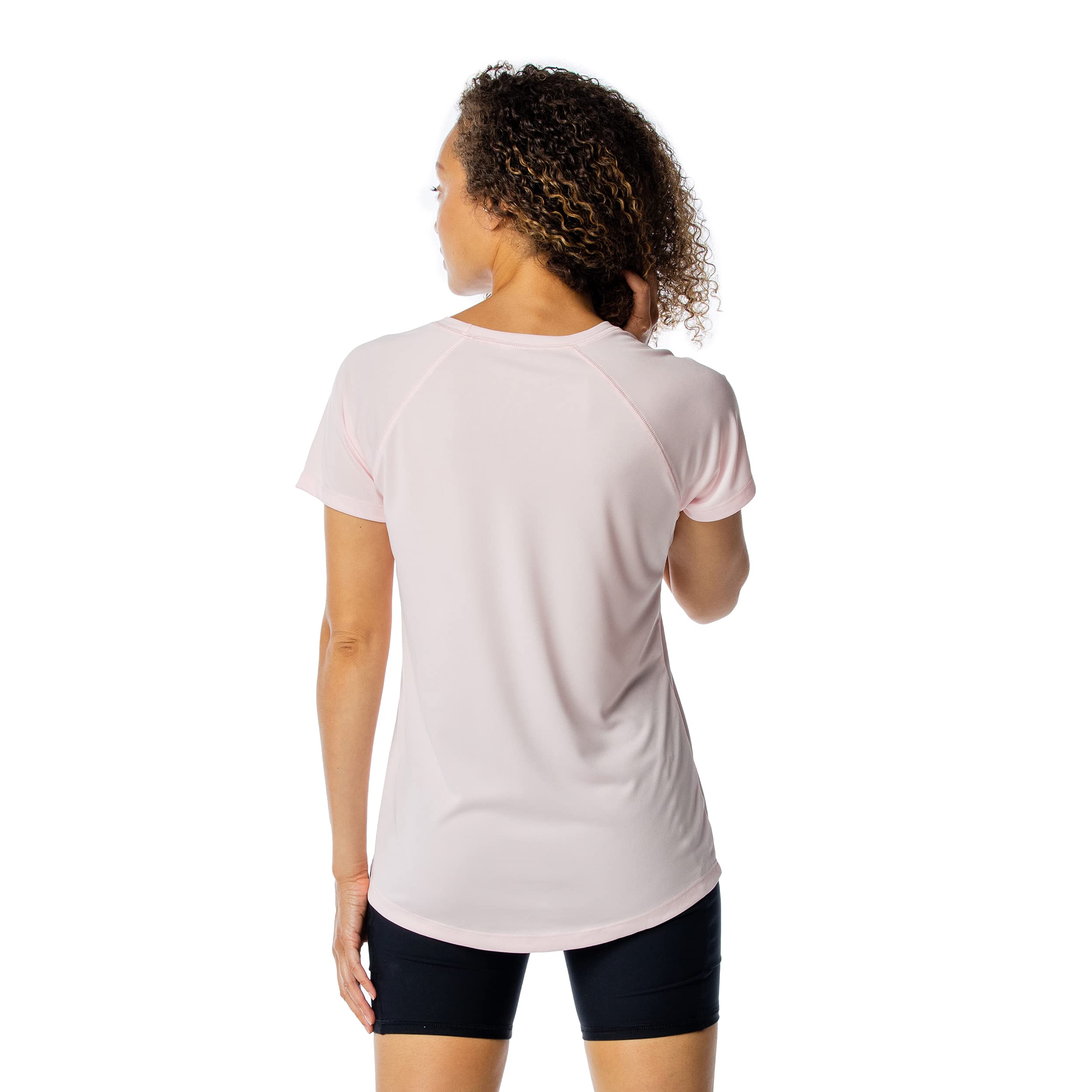 Vapor Apparel Women’s UPF 50+ UV Sun Protection Short Sleeve Performance Regular Fit T-Shirt for Sports and Outdoor Lifestyle, Large, Pink Blossom