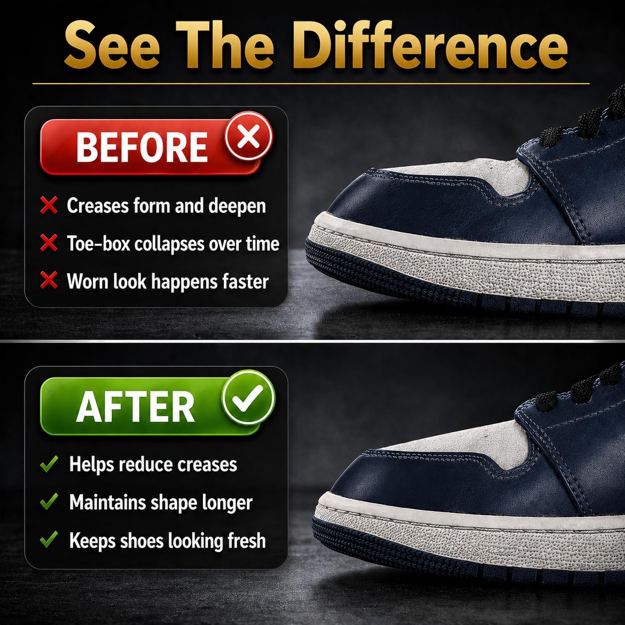 Charcoal Foam Shoe Trees | Premium Shoe Trees For Sneakers, Dress Shoes, And More |Crease Reducer |Odor Eliminator| 1-3 Pairs