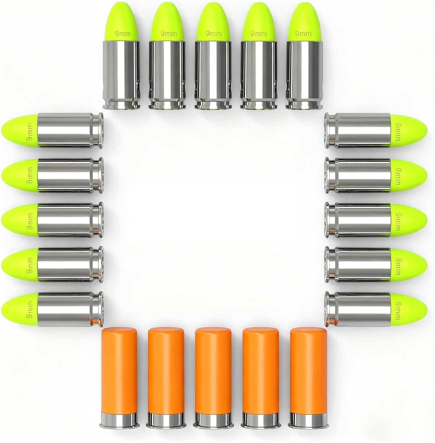 Pro Snap Caps Training Pack - Reusable 9mm & 12GA Dummy Rounds for Safe Dry Fire Practice, Durable with Bright Colors