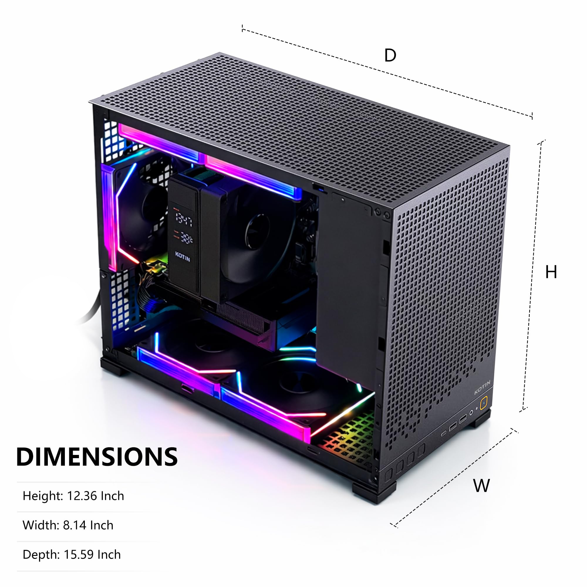 KOTIN Gaming PC Desktop, Ryzen 7 8700F, RTX 5060 Ti 8GB, 16GB DDR5, 1TB SSD | Prebuilt Gaming Tower with DLSS 4, WiFi 7, Windows 11, DDR5 6000MHz, PCIe 4.0 NVMe SSD for 1080p/1440p High-FPS Gaming image 5