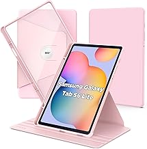 CACOE Cover Custodia Compatibile con Samsung Galaxy Tab S6 Lite 10.4 2024/2022/2020 (P610 / P615) con portapenne Protezione con Rotazione a 360 Gradi Supporto Cover Chiaro Retro (Rosa)