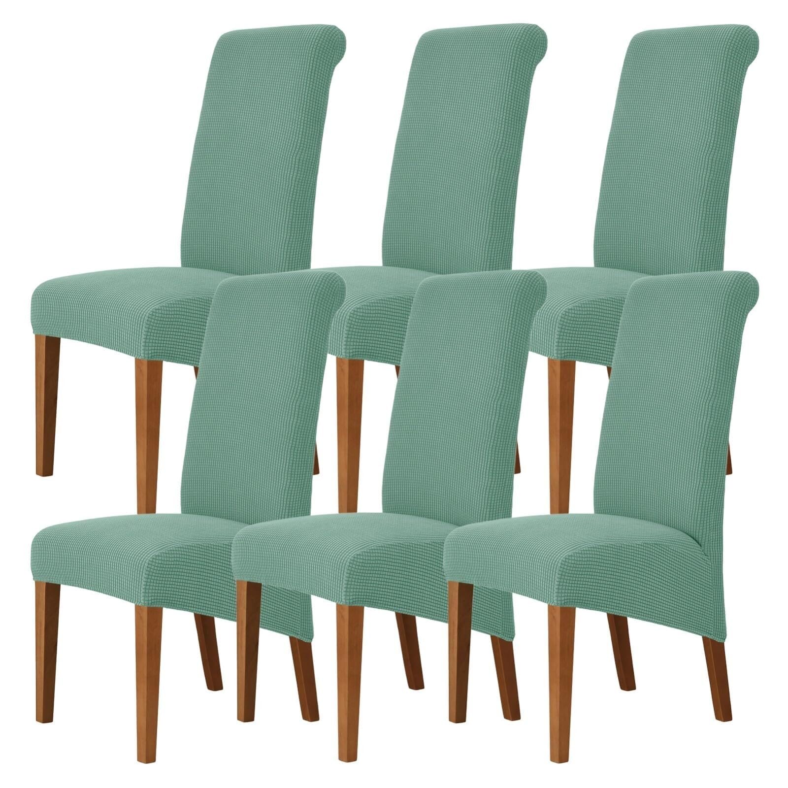 NMVAWIPT Stretch High-Back Dining Chair Covers, Removable Washable Protectors With Elastic Bottom, For Home, Restaurant, Banquet(#13,6Pcs)
