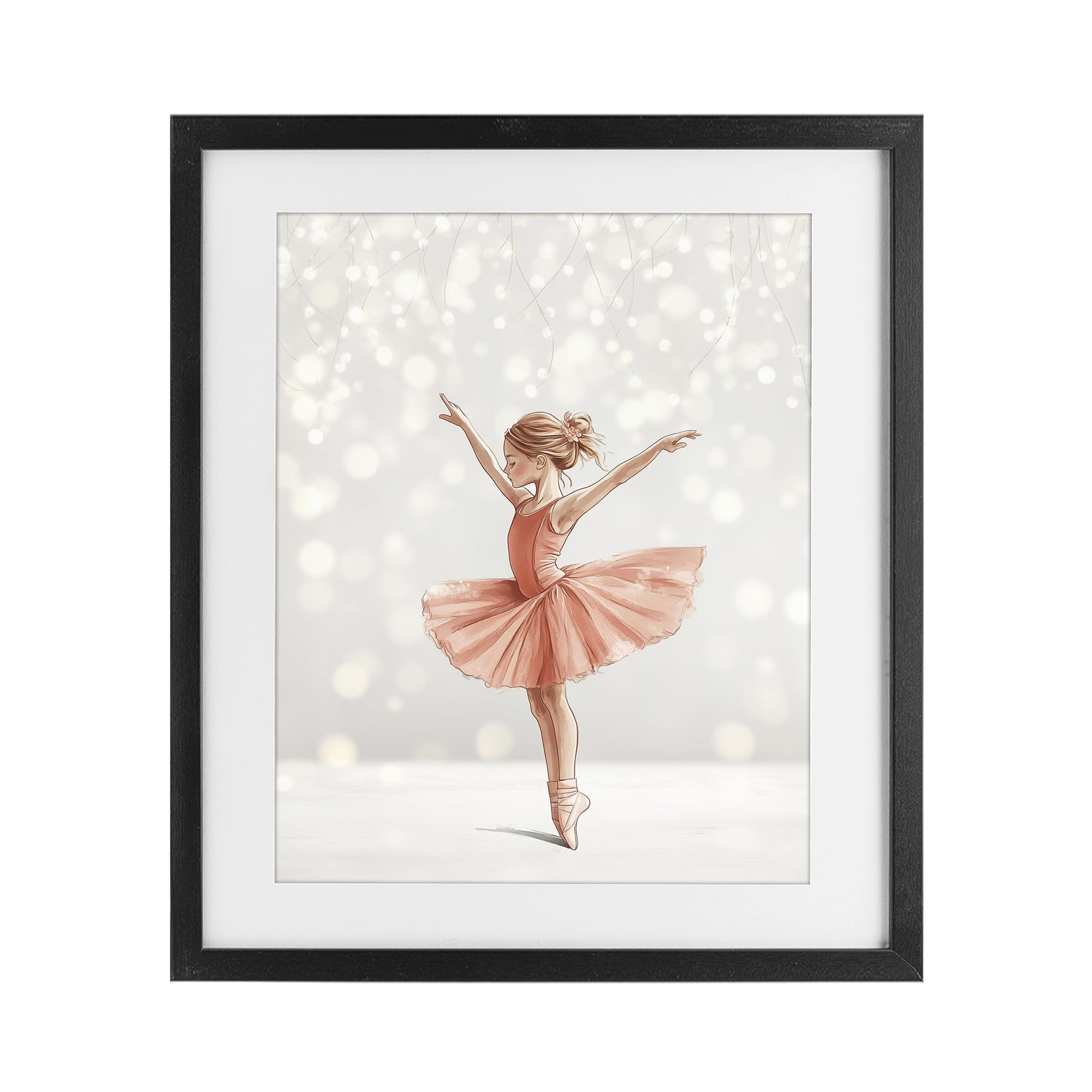 Stupell Industries Ballerina In Soft Light 'Dancer In The Light', Framed Print Under Glass, Black, 17 X 21 Inches, Easy To Hang And Sturdy, Made In Usa, By Christine Simpson Art