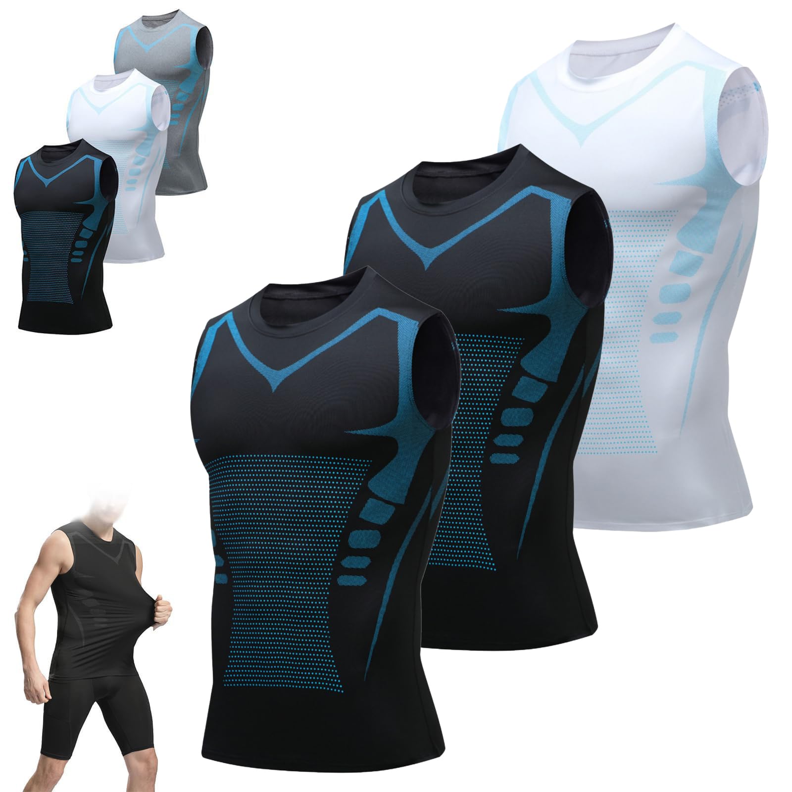 Camiseta De Compresión Sin Mangas para Hombre, Transpirable, Elástica Y De Secado Rápido, Ideal para Correr Y Entrenar En El Gimnasio.