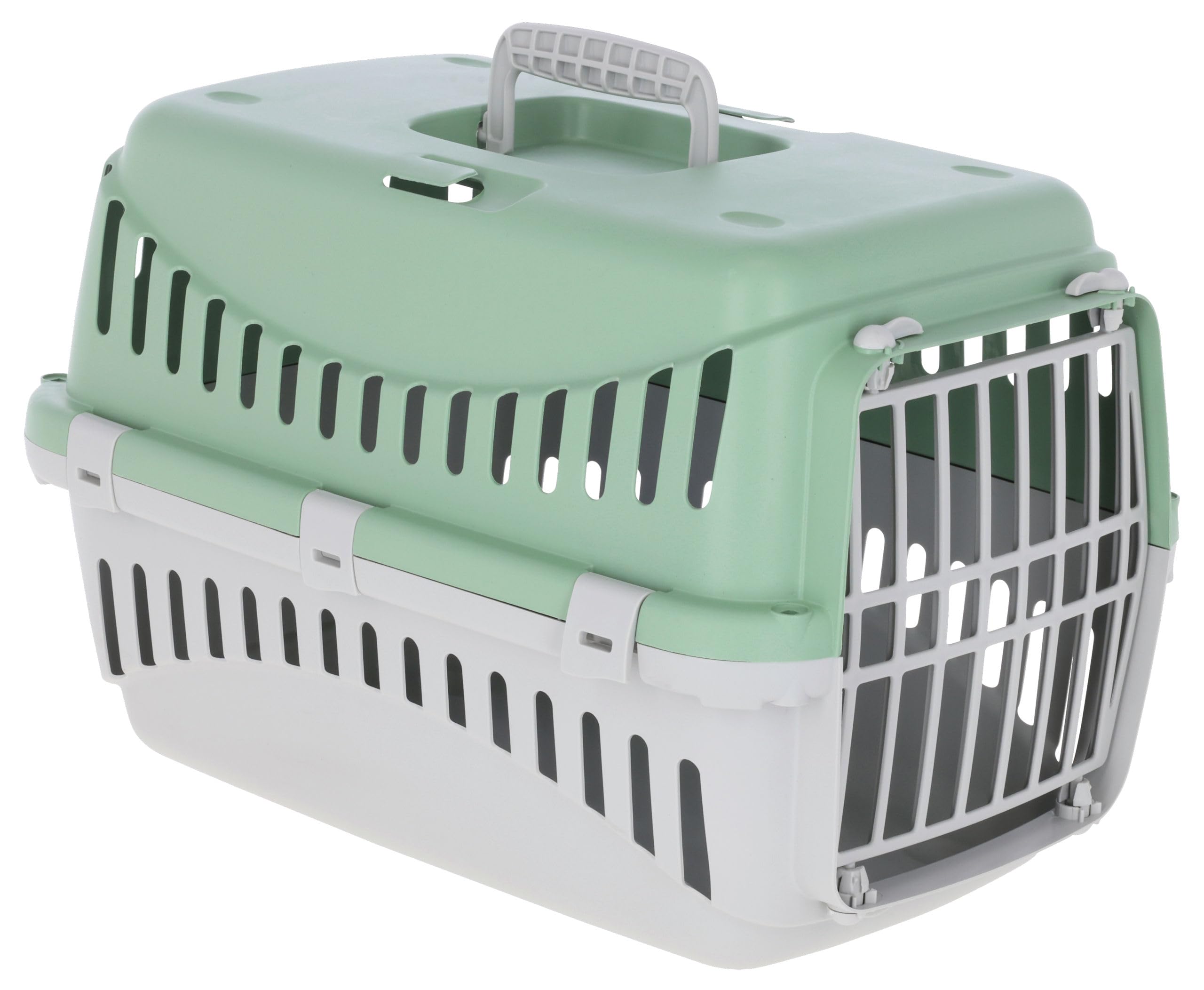 Kerbl Pet Expedion Transport Box, Mint/Light Grey, 45 x 30 x 30 cm, Dog Carrier, Cat Carrier, Plastic, Small Dogs