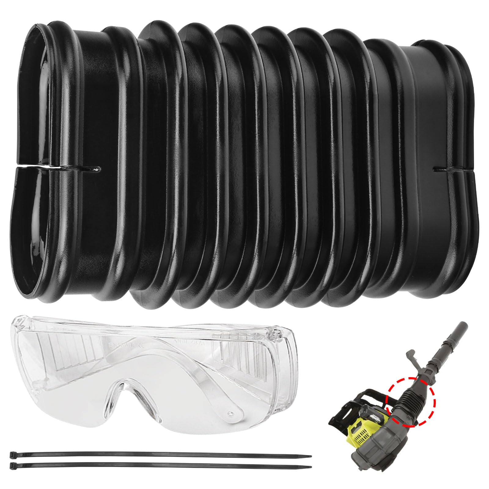 580473001 - Tubo flexible de repuesto para soplador de mochila Ryobi RY38BP de 38 cc y soplador de mochila Ryobi de 40 voltios RY40440, RY40404NV y RY40404NVM