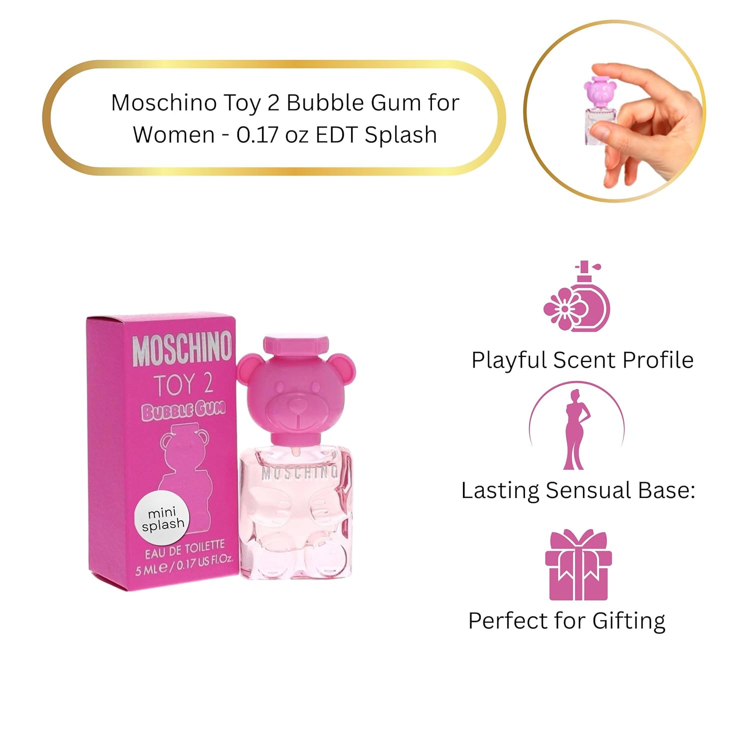 Moschino Toy 2 Bubble Gum Eau de Toilette Spray for Women, 5 ml - Image 2