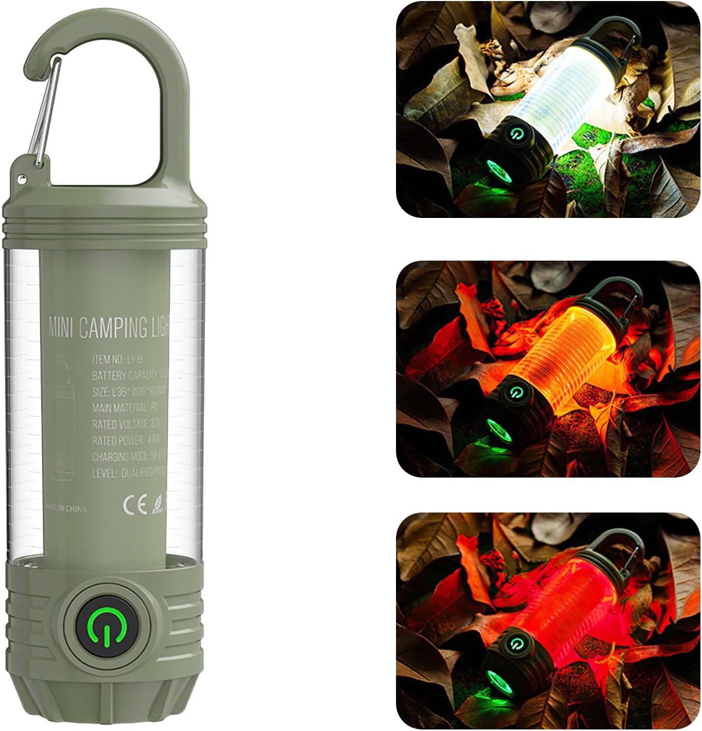 HomeBeyond Portable Camping Lantern Rechargeable,LED Flashlight Spotlight with 6 Modes, Red Light Emergency Outdoor Tent Light for Hiking, Night Walking, Hurricane