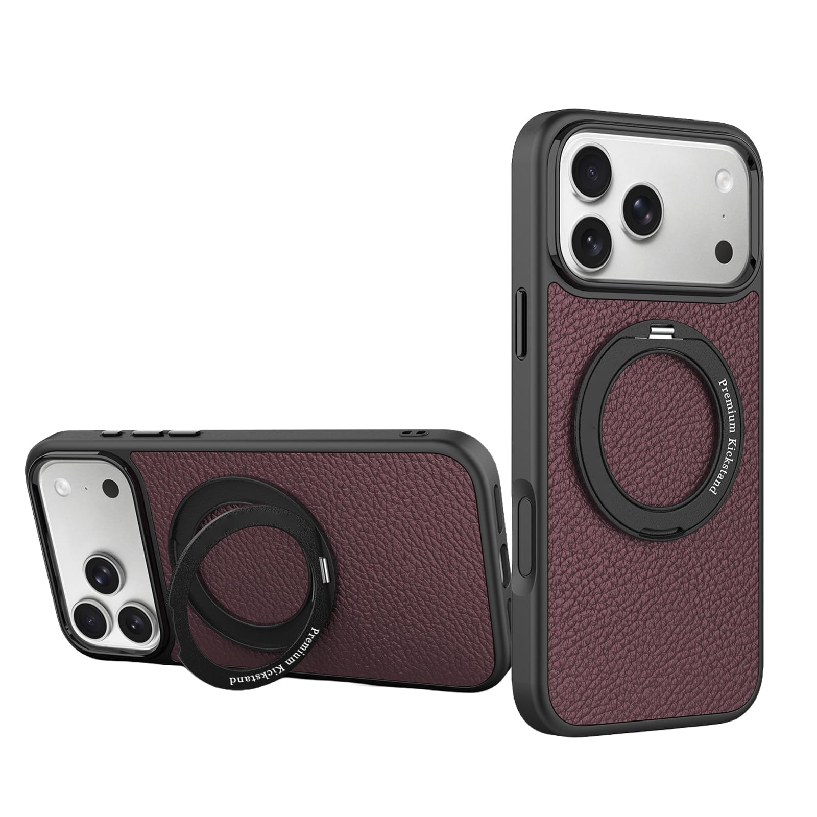 Housse iPhone 17 Pro Max Cuir : Fini les Chutes avec la Bague Antidérapante