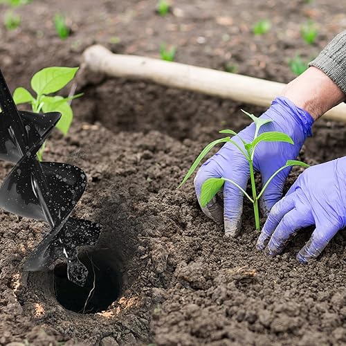 Vista 39 de TCBWFY Broca de taladro de 4 x 12 pulgadas para plantar y cavar agujeros, planta de jardín, bulbo rápido, broca de taladro de tierra o excavadora