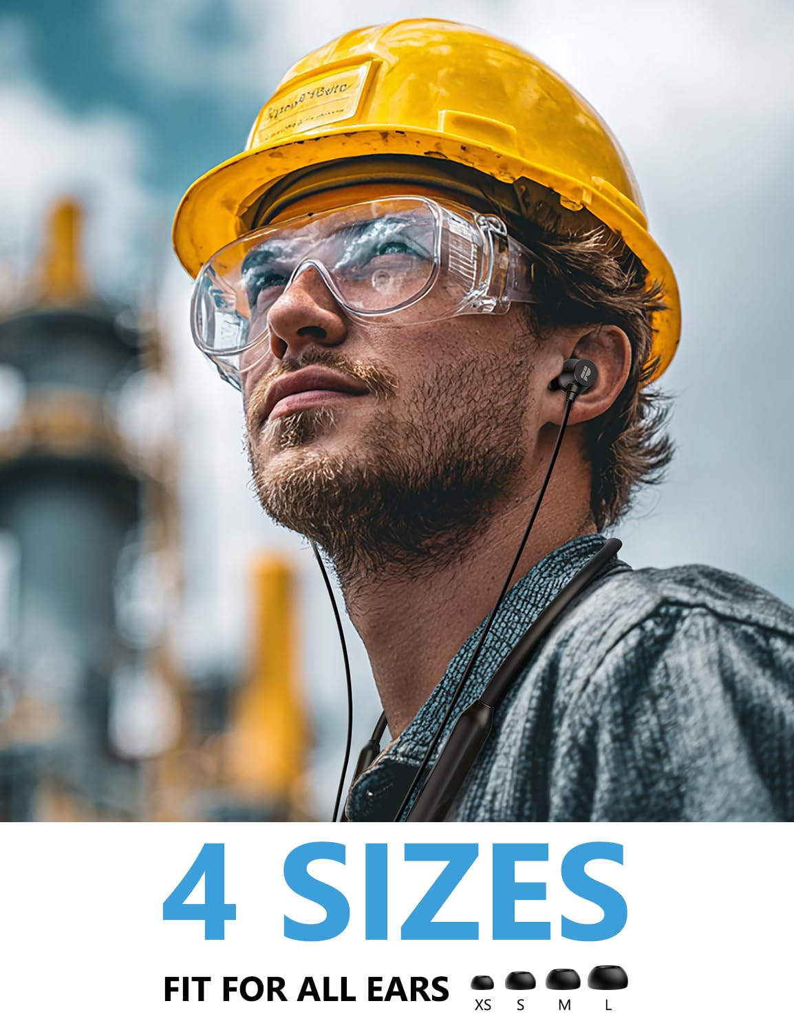 Active Noise Cancelling Headphones, Wireless In Ear Neckband Bluetooth Headphones with 3 AI Mics ENC, 60Hrs Playtime, V5.3 Magnetic Earbuds, Multipoint Connection Earphones for Work/Travel/Home/Office