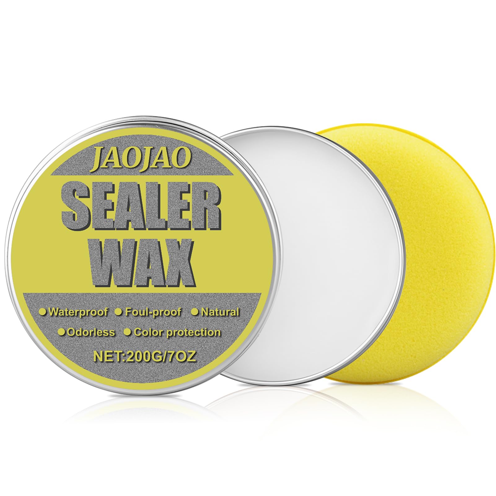 JAOJAO 200g Granite Polishing Compound, Marble Polishing Paste Marble Polish with Sponge Restores Shine Waterproof Clean for Granite Quartz Countertops Cleaner and Protectant