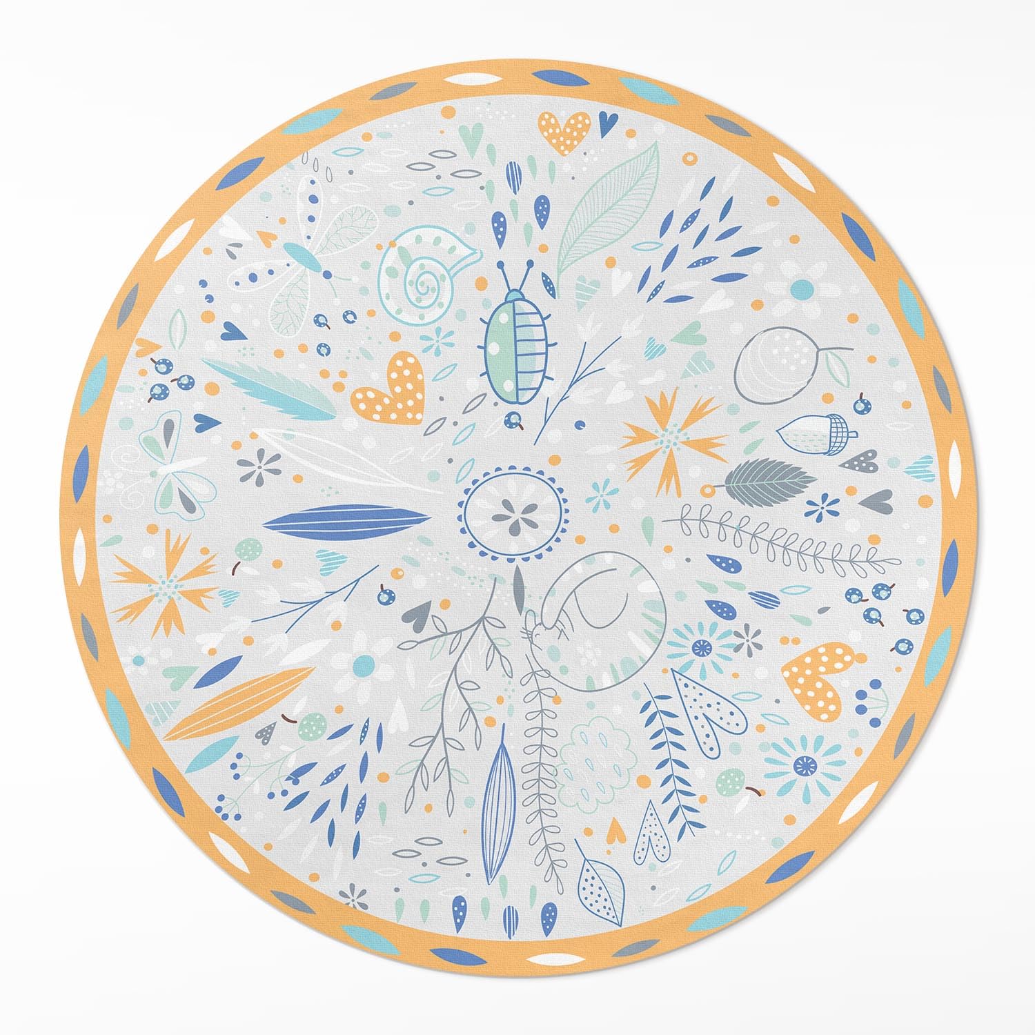 Tapis vinyle ø90 cm rond de sol cuisine salon chambre maison deco PVC