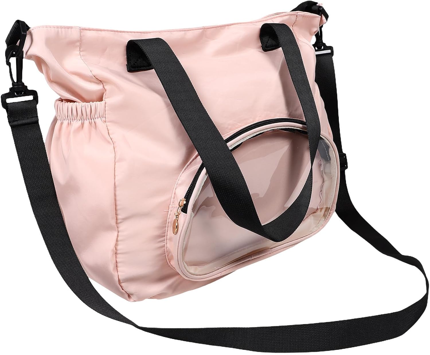 Outanaya Large Capacity Multifunctional Pink Polyester Handheld Crossbody Messenger Bag Stylish Travel Tote for Parents and Infants Suitable for Shopping and Work