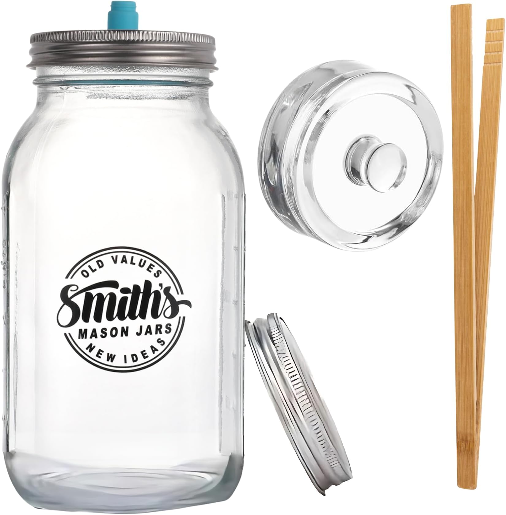 YUEYEE Fermentierglas 2L 2 Stück - Kimchi Behälter Mit Luftschleuse