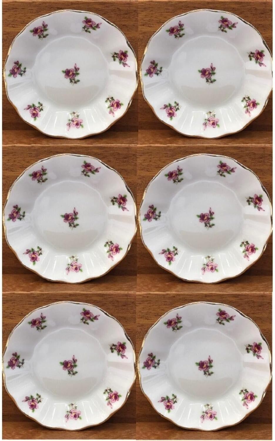 Porland 6'lı Porselen Çay Tabağı Pembe Çiçekli 869bmnelpck1279126p