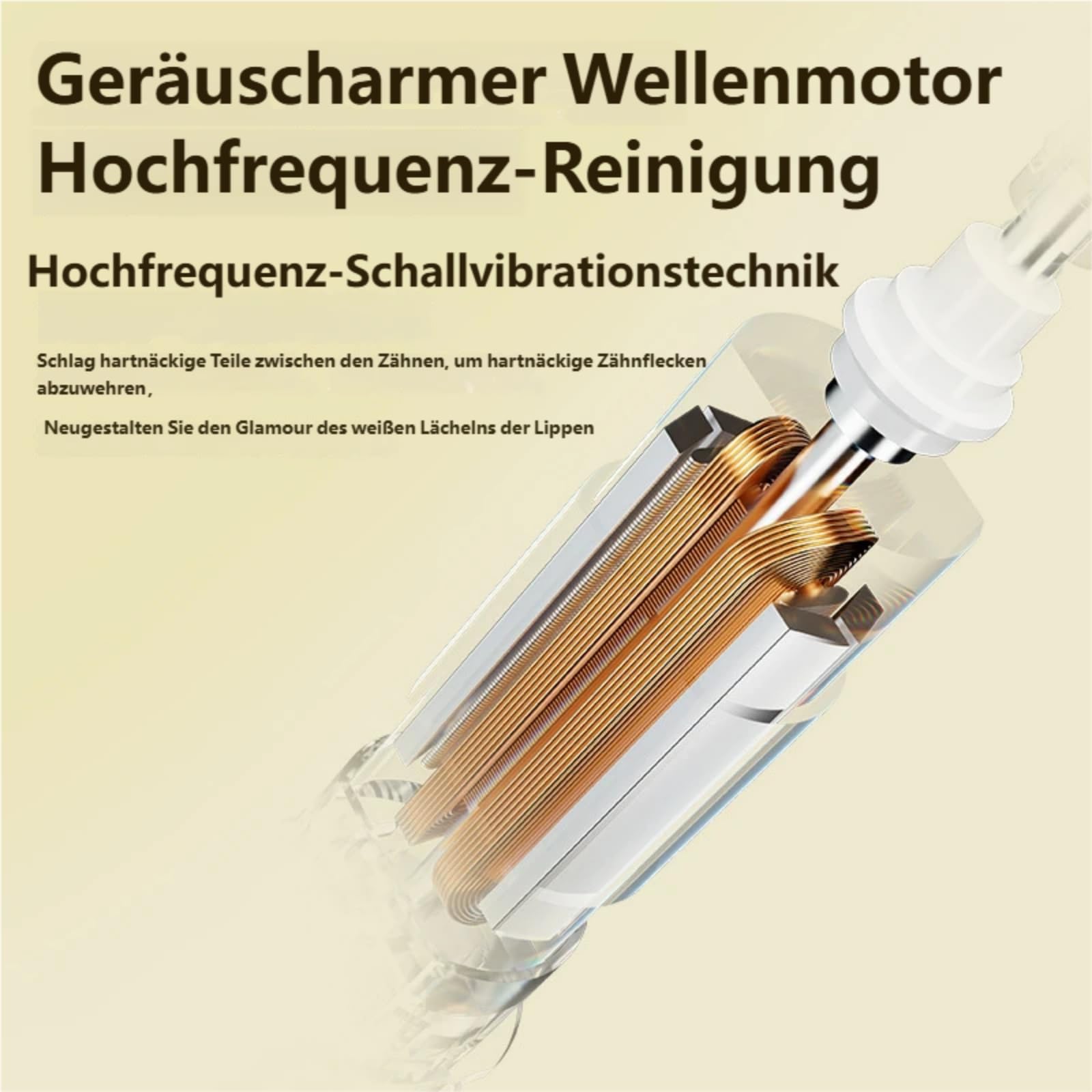 iX Sonic Schallzahnbürste，Tiefenreinigung，mit 3 Modi, 7 Intensitätsstufen, IPX7 wasserdicht, inklusive Ladestation und 4 Bürstenköpfen, wiederaufladbar