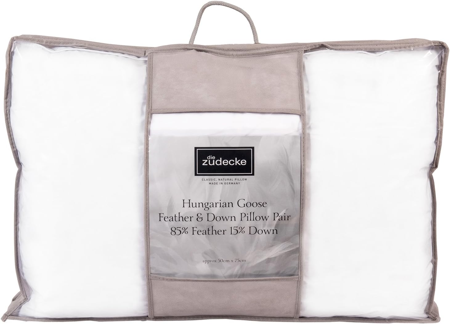 Surrey Down Luxury Die Zudecke Hungarian Goose Feather and Down Pillow Pair, Standard - 50 x 75 cm