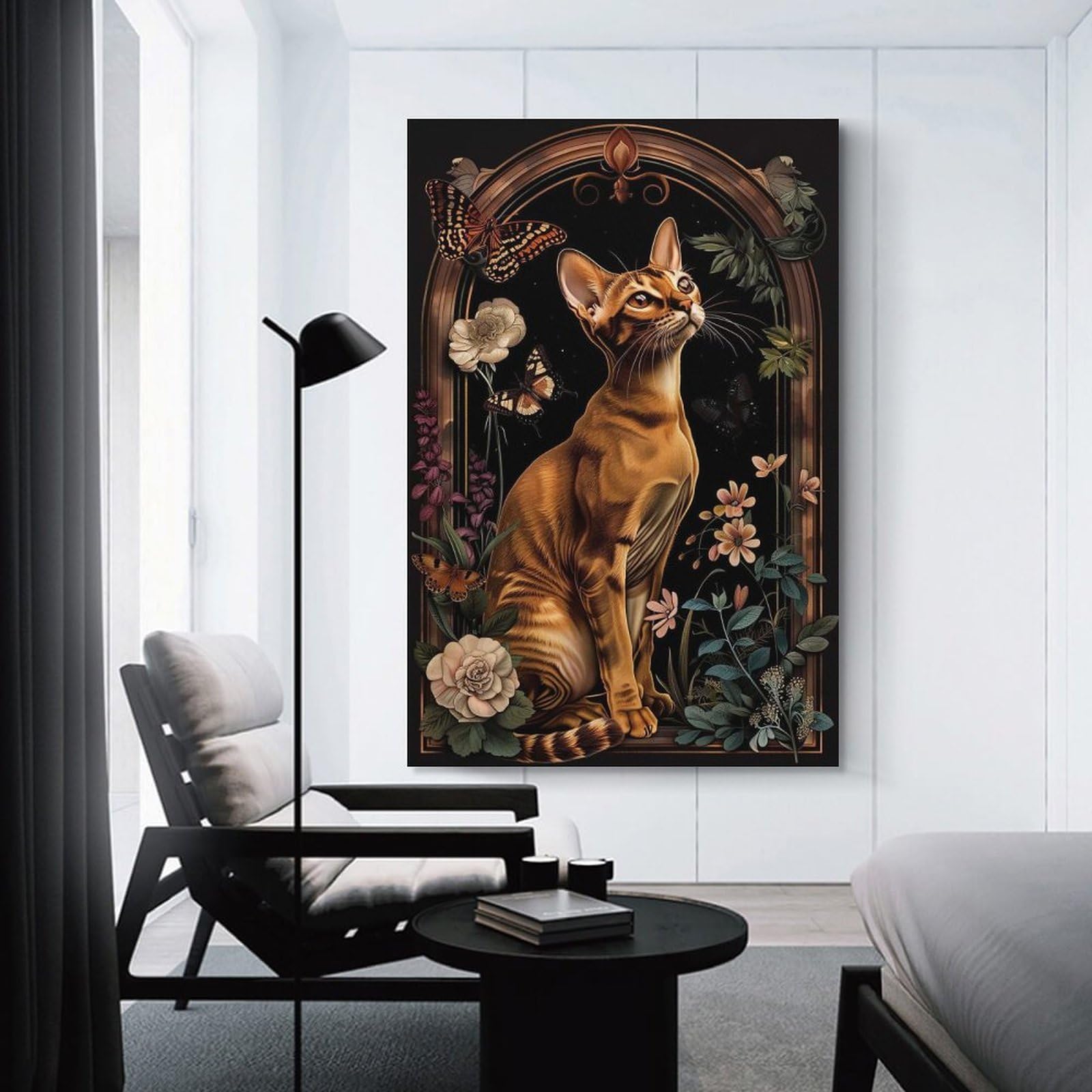 Junmoney Abyssinian Canvas Art Print 24x36inch(60x90cm), for Feature Walls in Flats Or Modern Rooms, Decorative Artwork with Flexible Styling