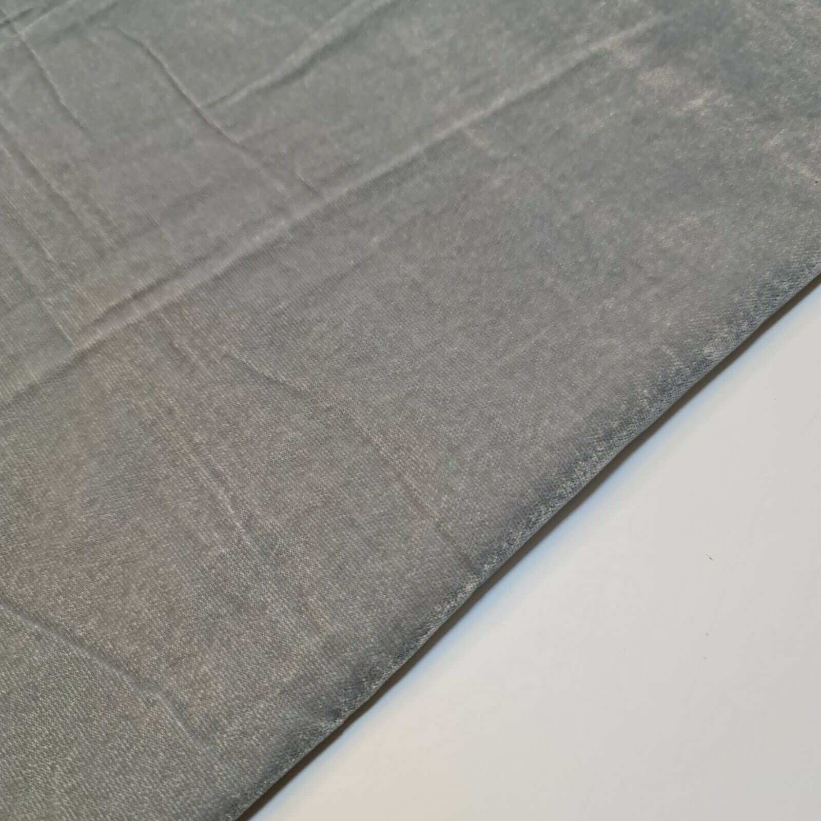Three Crown Velvet Fabric Soft Strong Material - Home Decor, Curtains, Upholstery, Dress - 112cm Wide (Silver, 2 Meter) - Image 2