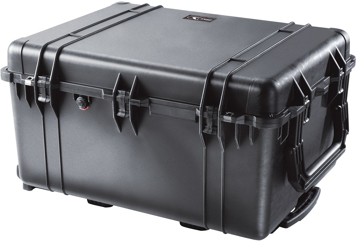 PELI 1630 Langer Koffer mit Einfahrbarem Teleskopgriff für Sicheren Transport, IP67 Wasser- und Staubdicht, 148L Volumen, Ohne Schaum, Schaum