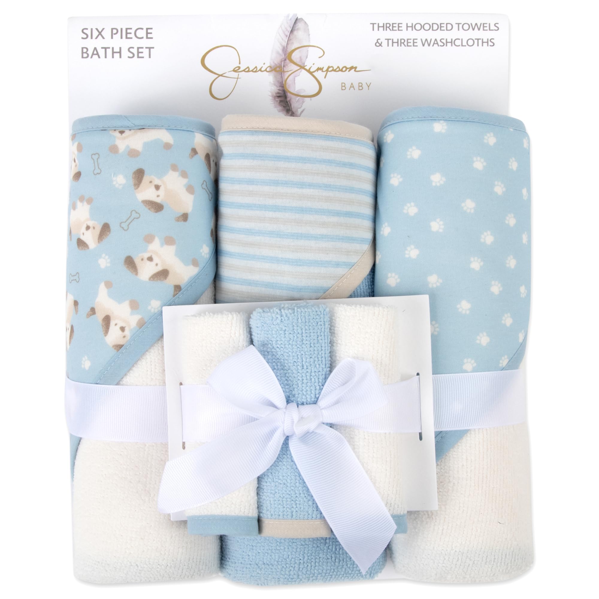 Amazon.com : Jessica Simpson 6 Piece Printed Hooded Bath Towel and