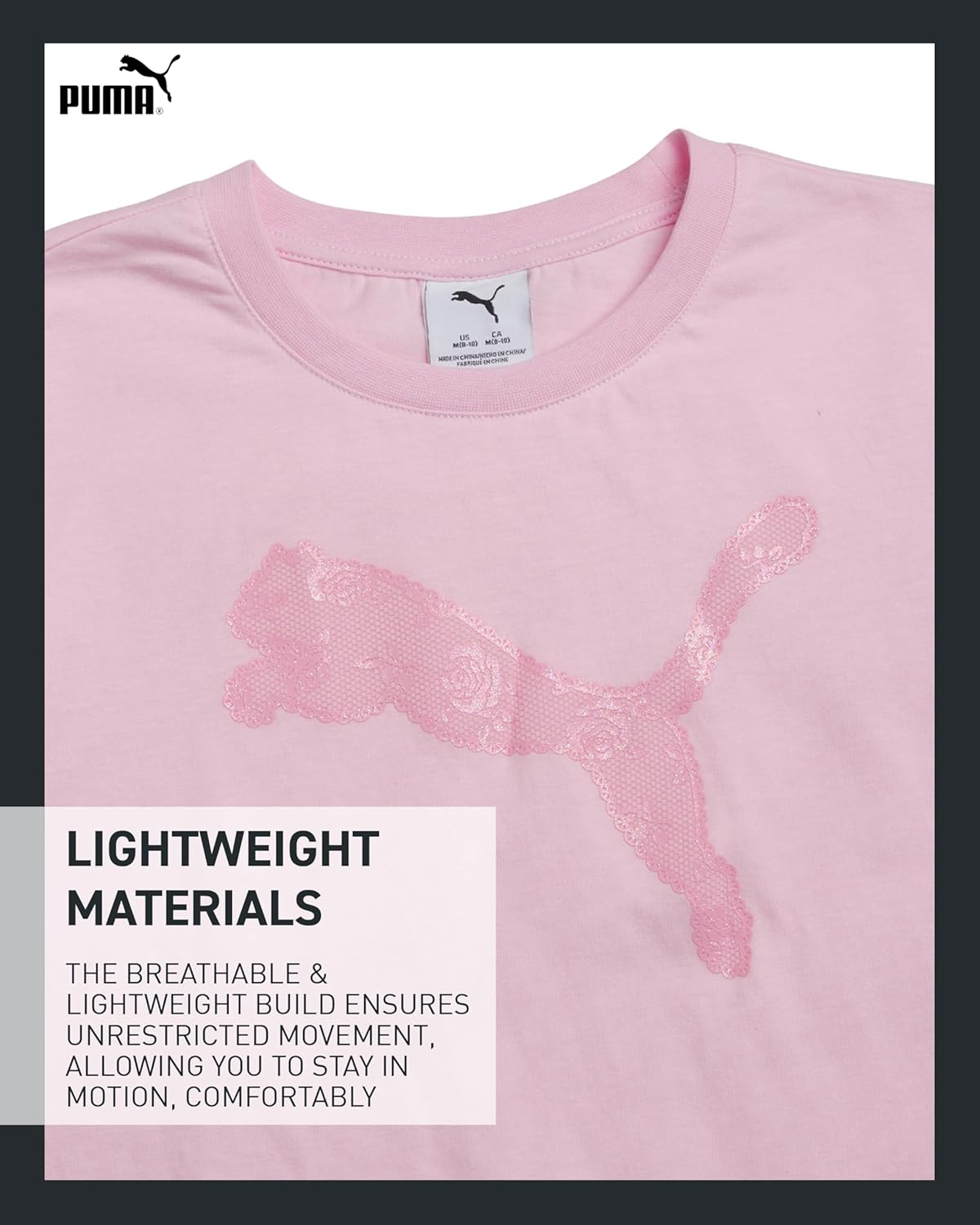 PUMA Girls Athletic Shorts Set - 2 Piece Active Performance TShirt and Gym Bike Kids Shorts Girls Activewear Set (7-14)