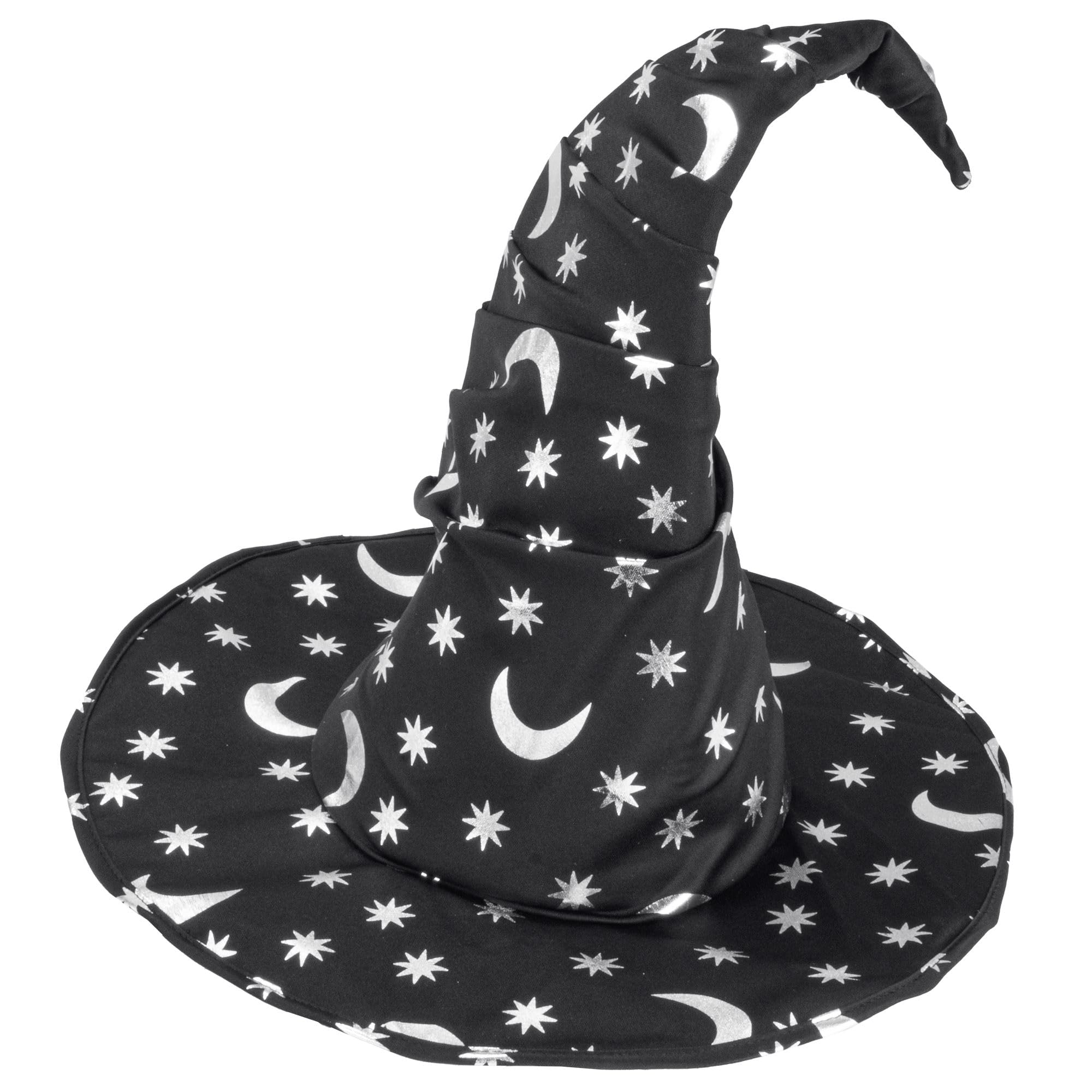 W WIDMANN MILANO Party Fashion - Wizard Hat with Moon and Stars, for Adults, Witch Hat, Accessory Witch Costume